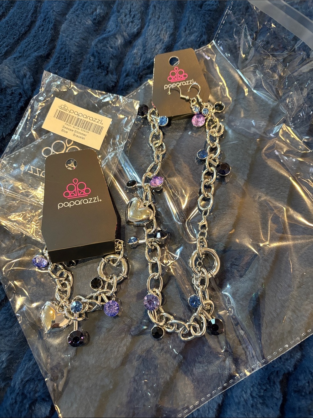 Seesaw Shimmer Blue Necklace and bracelet